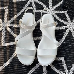 Marc Fisher White Platform Sandal